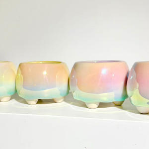 Pot de fleurs pour plantes succulentes avec poignée torsadée, couleur fantaisie, électroplaqué, nacré éblouissant, respirant et résistant à la corrosion - Product Image 6