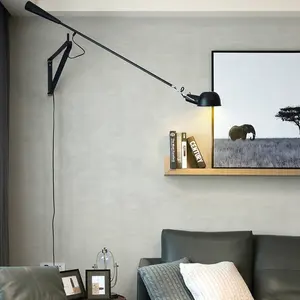 Fabrik preis Industrie AJ Wand leuchte schwarz Eisen Aluminium Schwinge Arm Nacht Hotel Wohnzimmer Korridor Wand beleuchtung