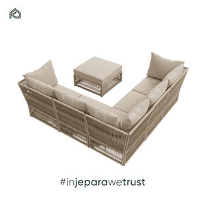 Ensemble de canapés Ratna en aluminium et en corde, conçu pour le confort en extérieur, léger, résistant et élégant et contemporain - Product Image 4