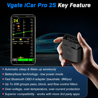 Vgate ICar Pro 2S ELM327 V2.3 BT5.3 Lector de Códigos de Auto Inalámbrico Can-BUS, Escáner OBD2 Compatible con Diagnóstico de Vehículos de Nueva Energía