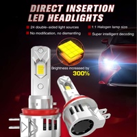 Kit de phares LED tout-en-un H11b 120w 15000 Lumen, faisceau puissant, démarrage instantané, sans retard, ampoule de voiture de petite taille