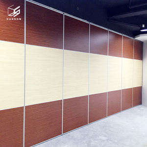 Paredes de partición de oficina de madera extraíbles acústicas de aluminio modernas Apilamiento de oficina Partición de pared temporal operable Pared móvil - Product Image 2