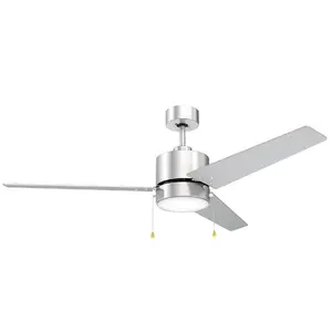 LED 52 Inch Flush Mount Modern Ceiling Fan With Light Kit Indoor And Outdoor Fans Lights Available With Pull Chain AC Motor