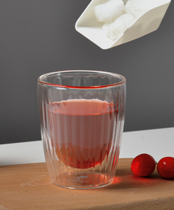 Taza de Café de Vidrio de Doble Pared al por Mayor de Fábrica, Vidrio de Borosilicato Alto con Sensación de Opacidad y Franja Exterior para Beber Café y Té - Product Image 3