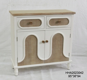 ART NEST - Mueble de Almacenamiento Moderno de Madera Blanca Resistente con 2 Cajones para Sala de Estar, Comedor y Hogar - Product Image 5