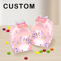 personnaliser la boîte de bonbons papillon jetable avec 350gsm personnalisé pour la société de planification de fête de mariage