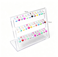 Support de présentation en acrylique transparent pour bijoux de piercing, présentoir transparent pour anneaux de nombril et organisateur de piercings corporels