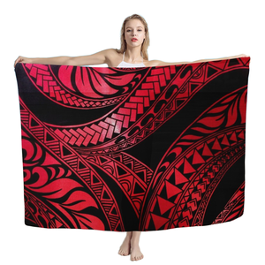 Custom Polynesian Tribla Print <strong>Hawaiian</strong> Sarongs Beach Pareo Women Summer Beach Party Split Cover Up - Product Image 1
