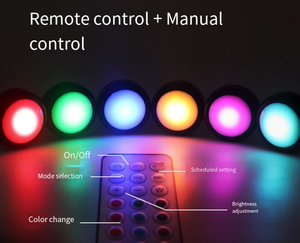 Veilleuse LED RGB 13 couleurs télécommandée avec variateur d'intensité et minuterie, alimentée par piles AAA, pour éclairage d'armoires domestiques - Product Image 5