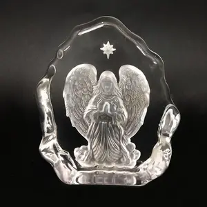 New items Christian christ clear glass maria crystal iceberg virgin mary figurine paperweight for wedding souvenir