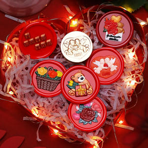 Ensemble de tampons à cire pour la Saint-Valentin, finition mate, tête en cuivre, petit format rond, pour lettres d'amour, décoration d'enveloppes - Product Image 1