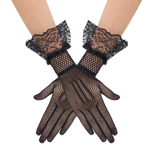 <span class=keywords><strong>Gants</strong></span> de mariée transfrontaliers à manches longues en résille, à doigts complets, en <span class=keywords><strong>dentelle</strong></span>, sexy, ajourés, pour femmes, pour soirée et spectacle - Product Image 2