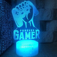 Personalizzato blu 3D Console di gioco icona LED comodino luce notturna lampada da tavolo con telecomando per sala giochi e camera da letto