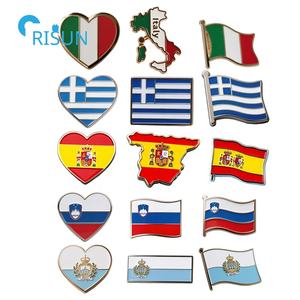 Souvenir du sud de l'Europe pays européens drapeau saint-marin slovénie espagne grèce italie chapeau émail épinglette insigne broche broche - Product Image 1