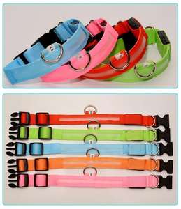 나일론 LED 발광 반사 강아지 & 고양이 목걸이 조절 가능 친환경 꽃무늬 충전식 야간 안전 사계절용 - Product Image 6