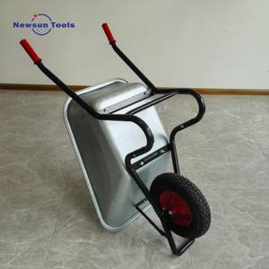 फैक्ट्री भारी शुल्क 100 लीटर गैल्वेनाइज्ड 200 किलोग्राम गार्डन ट्रॉली परिवहन गाड़ी भारी शुल्क स्टील निर्माण व्हील बैरो - Product Image 6