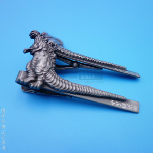 Pinza de corbata de metal niquelado negro con diseño alienígena, fundición a presión, aleación de zinc, hecha a medida para accesorios de hombre - Product Image 4