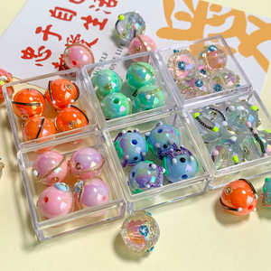 Peint à la main bricolage téléphone portable Bracelet chaîne accessoires crème poli trou droit Lucite perles crème chaîne perles en vrac - Product Image 2