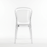 Chaise transparente moderne sans accoudoirs avec protection UV pour location événementielle de luxe (mariages, fêtes)