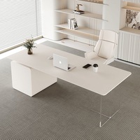 Table rock de luxe légère ensemble table et chaises acrylique transparent bureau grand espace de rangement immeuble de bureaux