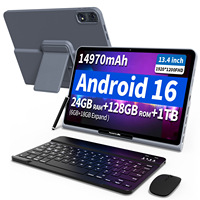 Tablet PC Android 13.4 Inch Laris Manis, MTK6769 Octa Core 2.0Ghz, Memori Ekspansi 24GB, ROM 128GB, Panel Sentuh G-G