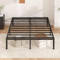 Cadre de lit double pliable en bois massif renforcé d'acier Tatami 1,5 m 1,8 m