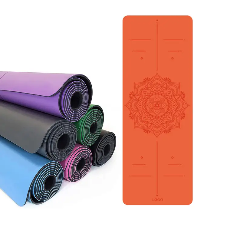 Eco-Vriendelijke Natuurlijke Professionele Eco-Vriendelijke Non-Slip Ontwerp Oefening Rubber Zwart Rood Groen Groot Pu Patroon Yoga Mat