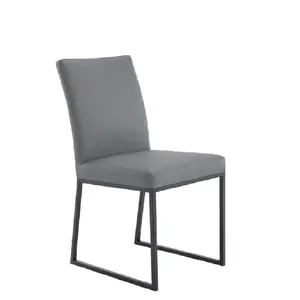Simple Black Iron Dining Chair with PU Leather Seat Metal Home Furniture with Comfortable Upholstery dinning table chair