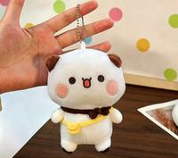 Porte-monnaie en peluche écologique en forme de panda de dessin animé avec pendentif porte-clés et design couple Bubu et Dudu – Cadeau