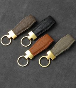 Porte-clés en cuir de <span class=keywords><strong>vachette</strong></span> de couche supérieure Porte-clés de voiture en cuir véritable de haute qualité - Product Image 2