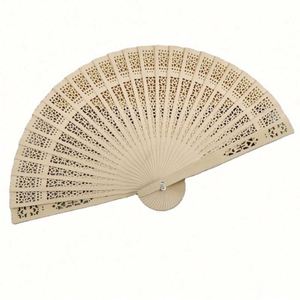 Abanico de Mano Pintado con Logotipo Grabado en Madera de Cerezo, Ecológico, Hecho a Mano, Regalo de Boda, Recuerdo para Fiestas y Eventos - Product Image 1