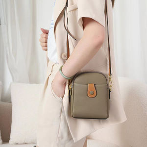 Bolso de hombro pequeño para mujer, bandolera de cuero genuino de vaca, bolso tipo bandolera con bolsillo para teléfono, para damas - Product Image 1