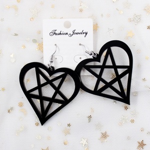 ERS040AH009 एक्रिलिक पेंटाग्राम बालियां Monstera कैक्टस काले पार कान की बाली केकड़ा लॉबस्टर एक्रिलिक कान की बाली - Product Image 4