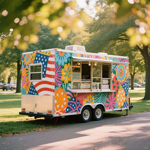 Carrito Móvil de Venta de Café, Estilo Retro, para la Venta en Estados Unidos, Remolque de Comida, Gran Venta 2025 - Product Image 4