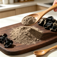 Poudre de champignons noirs déshydratés naturels, poudre de champignons comestibles, grand stock