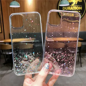 <span class=keywords><strong>Cover</strong></span> per <span class=keywords><strong>iPhone</strong></span> 17 Pro Max in <span class=keywords><strong>Silicone</strong></span> con Glitter a Stella, Accessorio Morbido in TPU Trasparente, Regalo per Lei - Product Image 1