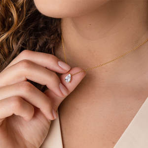 Collar de Zirconia con Baño de Oro PVD de 14k/18k, Base de Acero Inoxidable 316L, Resistente al Agua y al Deslustre, con Dije de Piedra de Nacimiento para Mujer - Product Image 3