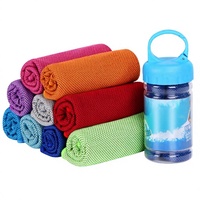Serviette de sport en microfibre personnalisée avec logo, étui en silicone, séchage rapide, serviette rafraîchissante pour la randonnée, la course à pied et la salle de sport