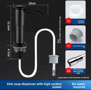 Distributeur de <span class=keywords><strong>savon</strong></span> manuel Maite Kitchen en ABS pour <span class=keywords><strong>liquide</strong></span> <span class=keywords><strong>vaisselle</strong></span>, extension d'eau pour évier domestique, montage sur plan, design moderne et simple, long - Product Image 4