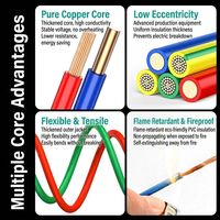 BVR Kupferdraht 6 AWG 750V/450V Flexibles PVC-Isoliertes Mehradriges Gebäudekabel 100m Rolle für Haus- und Industrieverkabelung