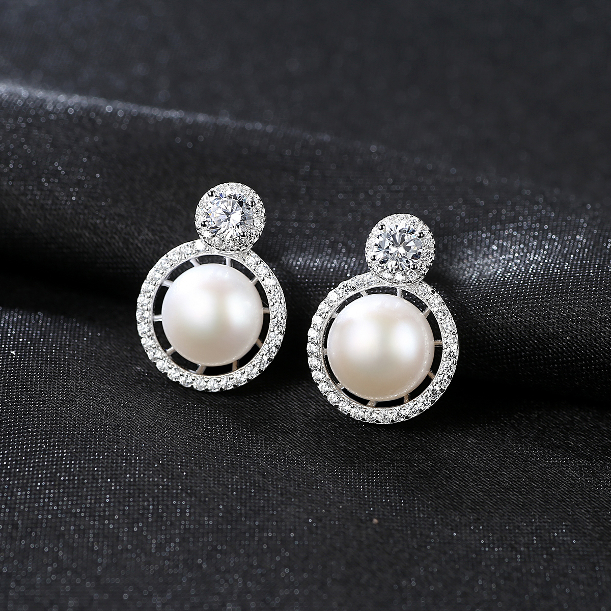 Pag&Mag Korea Earring Wholesale Silver Circle Stud Earring Embed 