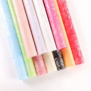 Luxury 58*58cm Rose Head <b>Pattern</b> Plastic Waterproof Flower Wrapping <b>Paper</b> for Florist Flower Shop Material - Product Image 1