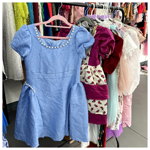 Vêtements pour enfants en gros pour l'été, 4-7 ans, vêtements en stock, coton, robe sans manches à volants, robe de princesse florale pour filles, robe pour tout-petits - Product Image 3