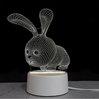 Lampe de table USB personnalisée en acrylique pour enfants, lampe de table avec culot à LED, veilleuse d'animation à illusion 3D, vente en gros