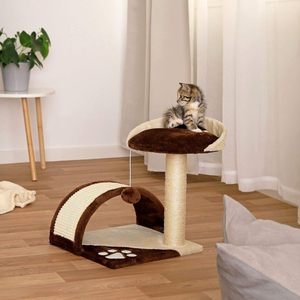 Phong Cách Cổ Điển Nhỏ Màu Nâu Trong Nhà Mèo Tree & Scratcher Gỗ Và Giấy Chấ<span class=keywords><strong>t</strong></span> Liệu Cho Mèo Thoải Mái & Chơi Đóng Gói Trong Thùng Carton - Product Image 3