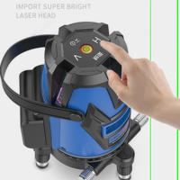 Niveau laser rotatif 360° super puissant à faisceau laser vert 635nm, 2, 3, 5 lignes, auto-nivelant, horizontal et vertical, largeur de faisceau 2mm