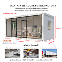 Maison-conteneur préfabriquée à panneaux sandwich de 20 pieds murs en verre, bâtiment de bureau et hôtel‑villa au design moderne