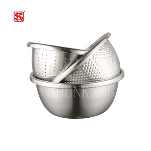3-in-1-Edelstahl-Siebset Enthält Reiss ieb und <span class=keywords><strong>Sieb</strong></span> für Lebensmittel/Wasch schüssel - Product Image 1