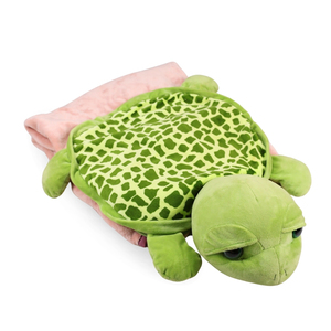 Cuscino e Coperta 2 in 1 a Forma di Tartaruga Marina Personalizzabile, Morbido Peluche con Imbottitura in Cotone PP, Compagno per Bambini a Casa e in Viaggio - Product Image 3