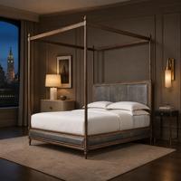 Lit moderne sur mesure avec cadre et pied de lit en bois massif, idéal pour le salon et la chambre à coucher